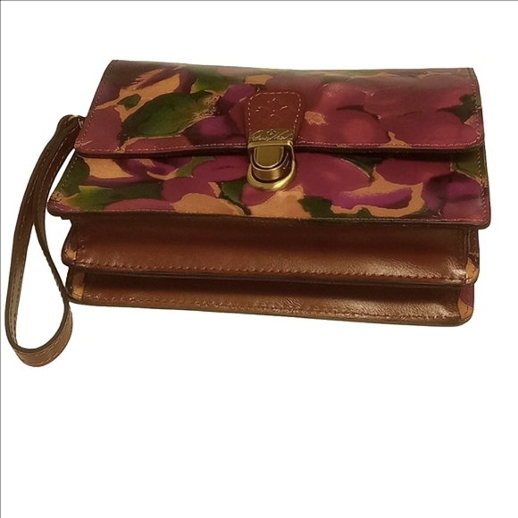 🆕 PATRICIA NASH "BLOOM ROMANCE" BROWN LEATHER CROSSBODY BAG WITH FLORAL DESIGNS - Picture 10 of 14